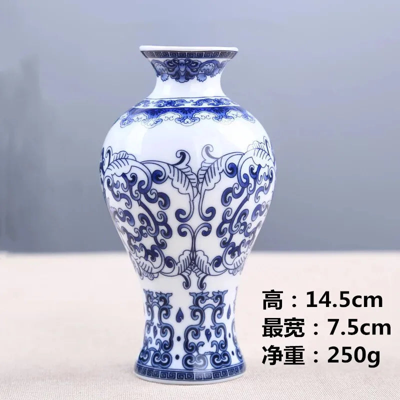 Chinese Table Top Antique Blue And White Porcelain Vase Decoration Crafts Small Ceramic Flower Arrangement Oasis Select e