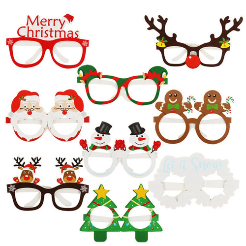 3D Christmas Glasses Made of Paper for Adults and Children Christmas Party Decoration Photo Props Snowman Mask Glasses Oasis Select Pack of 9
