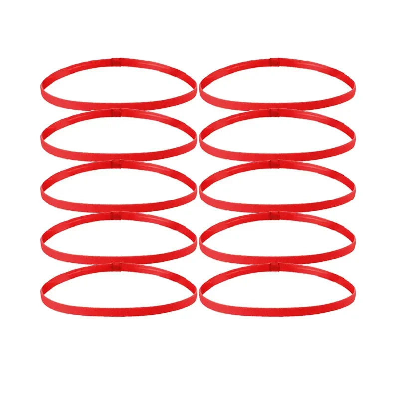 5/10pcs Sweat Absorbing Moisture Non-Slip Sports Hair Band Running Mountaineering Badminton Multifunctional Elastic Hair Band Oasis Select red-10pcs