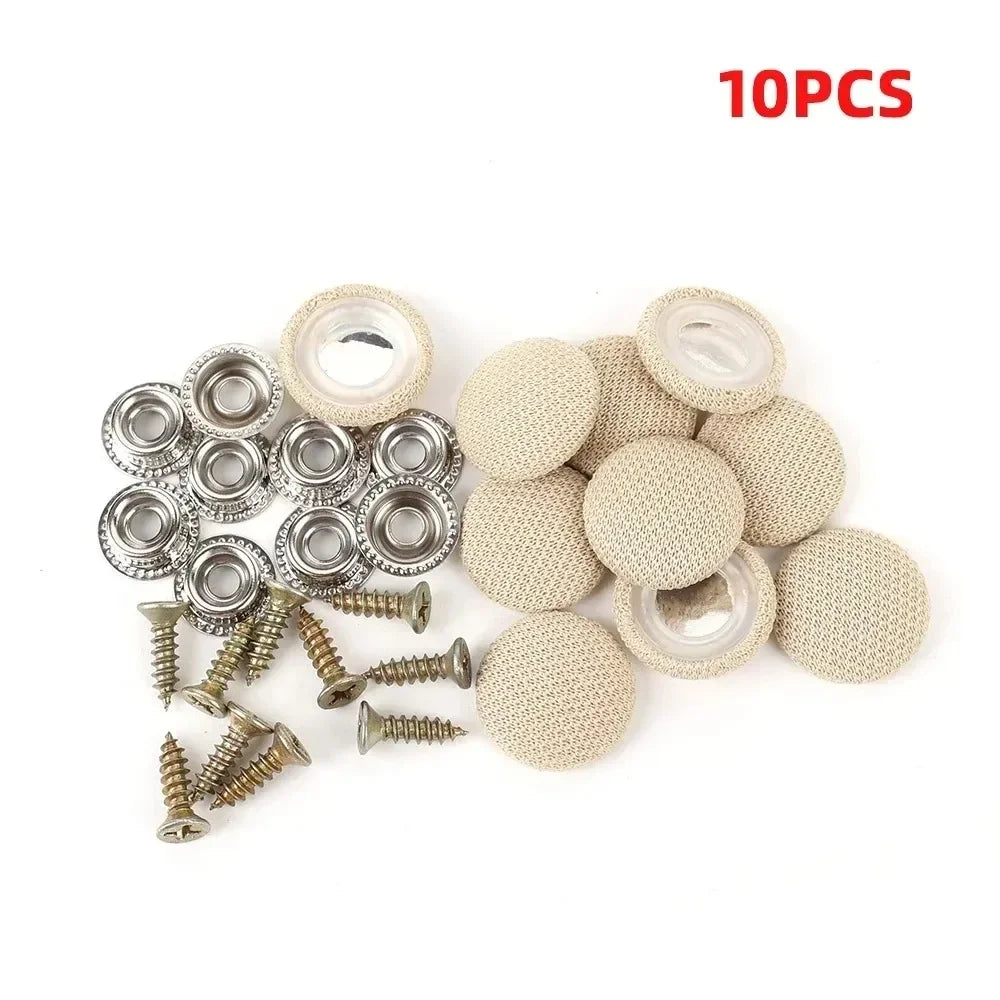 Car Roof Cloth Fixing Buckle Snap Rivets Retainer Car Interior Ceiling Buckles Headliner Auto Roof Metal Buckle Auto Accessories Oasis Select Beige 10pcs