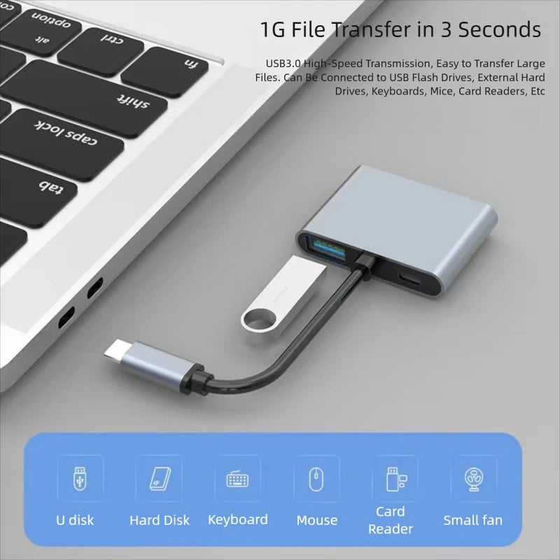 USB C To HDMI-Compatible VGA Type-C Digital AV Multiport Adapter Thunderbolt 3 Converter To 4K 1080P Fast Charging for MacBook Oasis Select