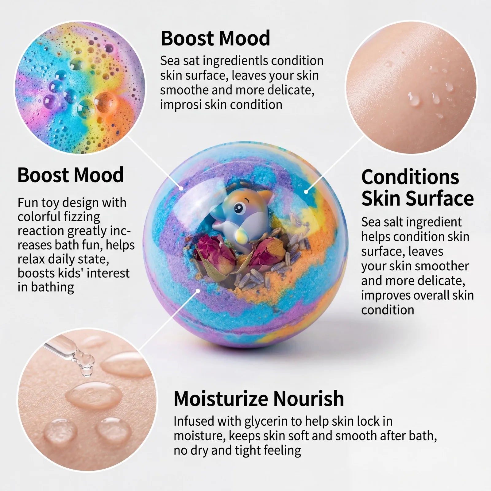 New 2026 Kids Bath Bombs Gift Set 12 PCS Toy Bath Bomb Surprise Ocean Toys Colorful Fizzing Moisturizing Fun Bathing Gift 600g Oasis Select