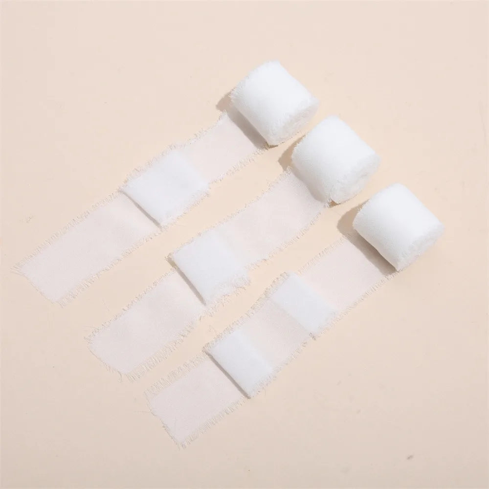 3-Roll Fringe Chiffon Ribbon 5m | DIY Wedding & Craft Décor