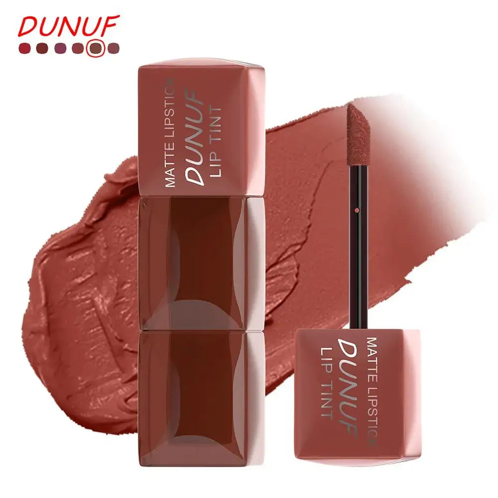 DUNUF Velvet Matte Lip Gloss – Waterproof, Hydrating, 6 Shades