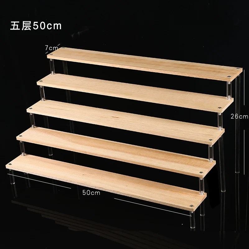 Wooden Multi-Layer Step Display Stand for Figures & Blind Box