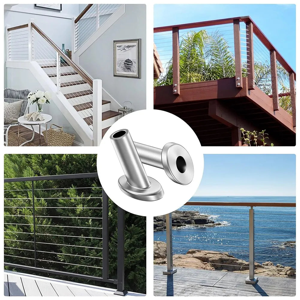 LIKE WISH 40 Pack Angle Beveled Protector Sleeves, Wood Post Protector Stair Cable Railing Oasis Select Silver 1845 Degree