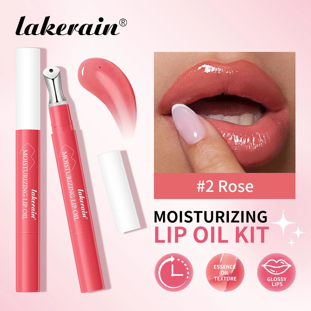 Lakerain Moisturizing Lip Oil Reduce Lip Wrinkles Brightening Lip Serum Plumper Remove Sloughed-off Lips Skin Care Serum Primer Oasis Select
