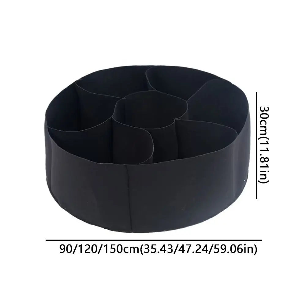 7 Grids Garden Grow Bags Circular Freestanding Divided Planter Root Aeration Heavy Duty Felt Raised Garden Bed Oasis Select