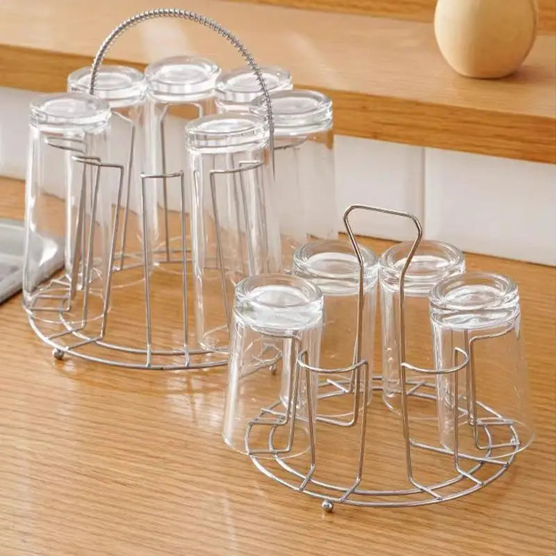 Hanging Cup Rack – Dustproof Tea & Glass Cup Drainer Storage