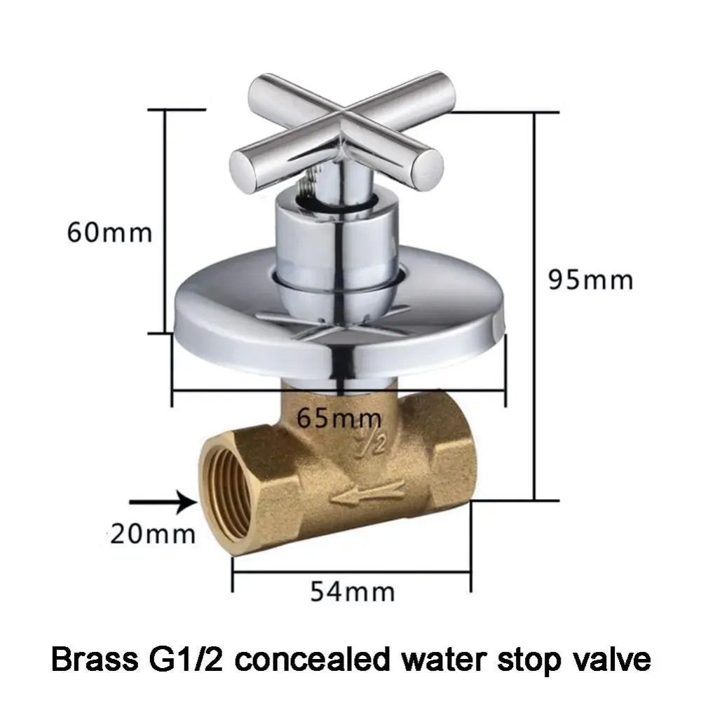 1/2" & 3/4" Brass Shower Stop Valve | Quarter Turn Solar Switch