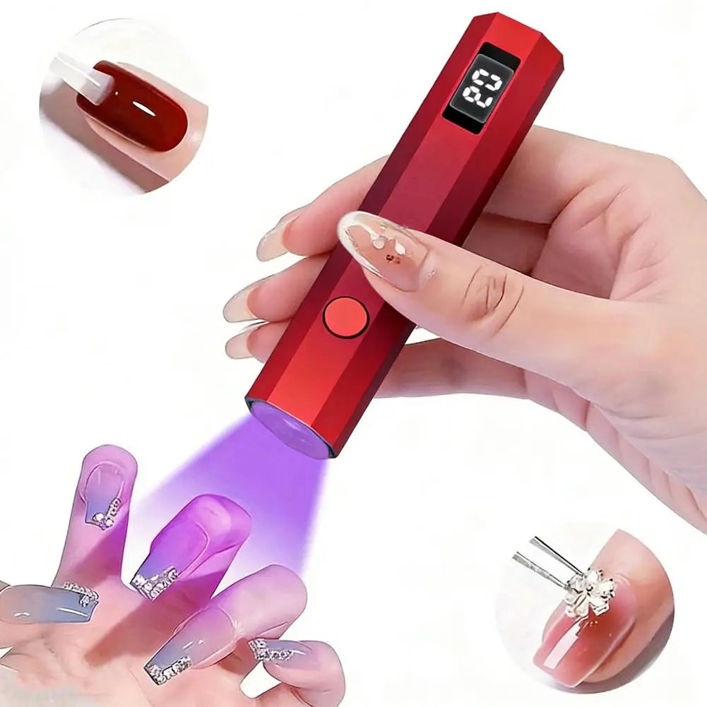 Portable Mini UV Light for Gel Nails, Handheld Cordless UV Nail Lamp with LCD Display,Rechargeable for Gel Polish Home DIY Salon Oasis Select