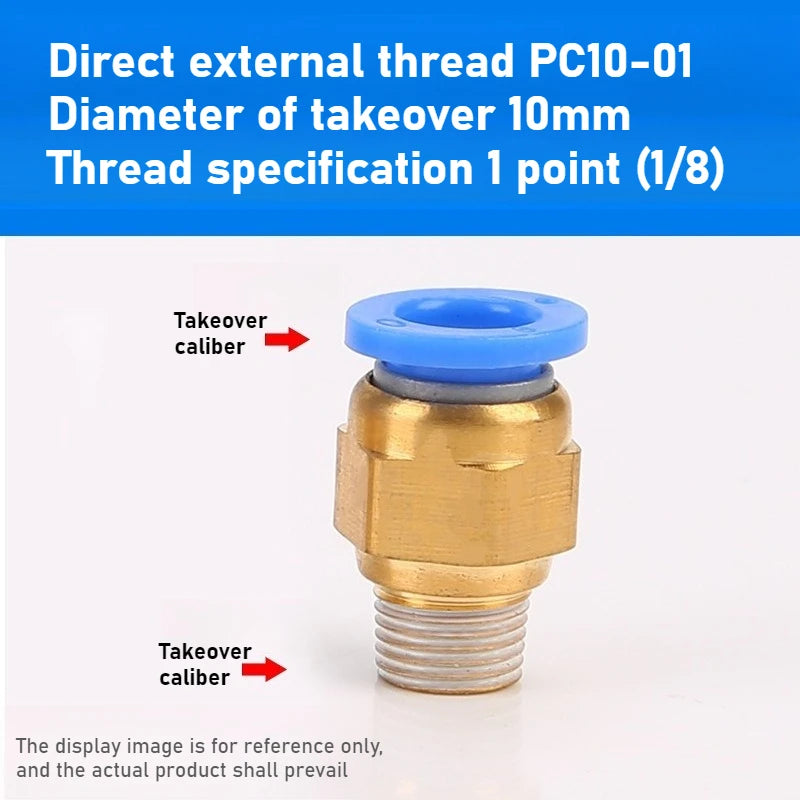 Quick Connector Tracheal Pneumatic PC8-02 Copper External Thread Straight Through Quick Insert Tracheal Connector PC1-03/12-04 Oasis Select PC 10-01 1PCS
