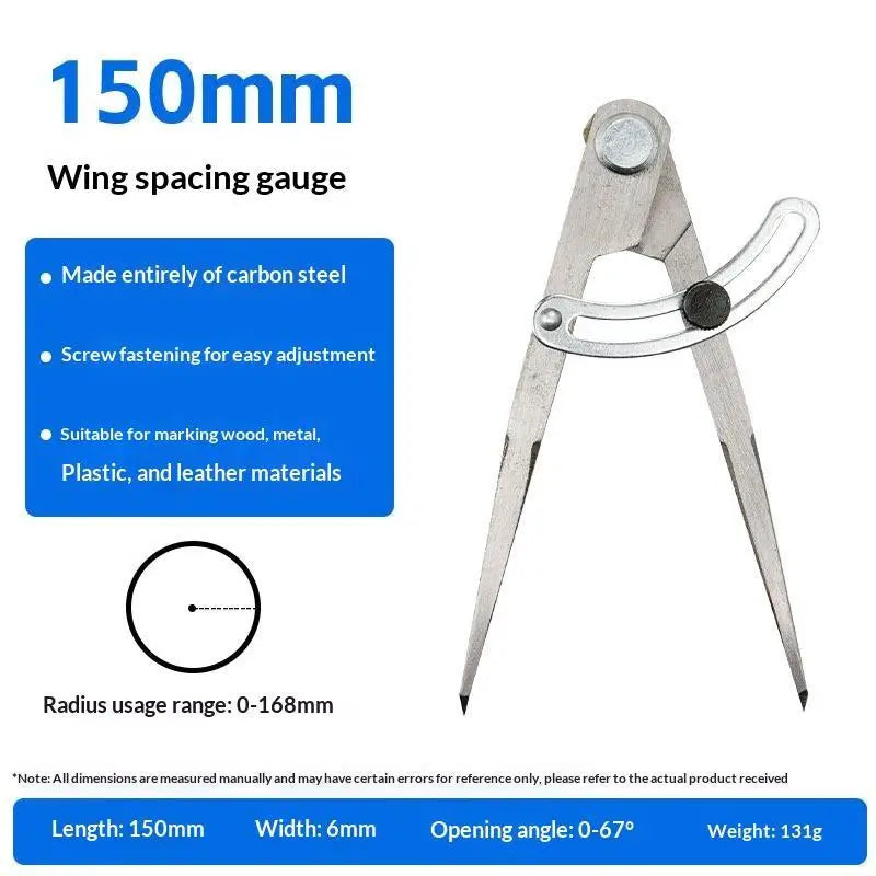 Stainless Steel Wing Divider Adjustable Lock Multipurpose Scriber for Leathercraft Woodworking Metalworking Marking Tools Oasis Select C