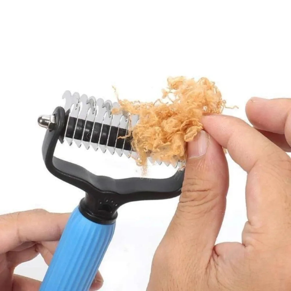 Dual Sided Stainless Steel Pet Grooming Comb Smooth Fur Tidying Tool Efficient Loose Hair Cleaning Device Easy Operated Househol Oasis Select