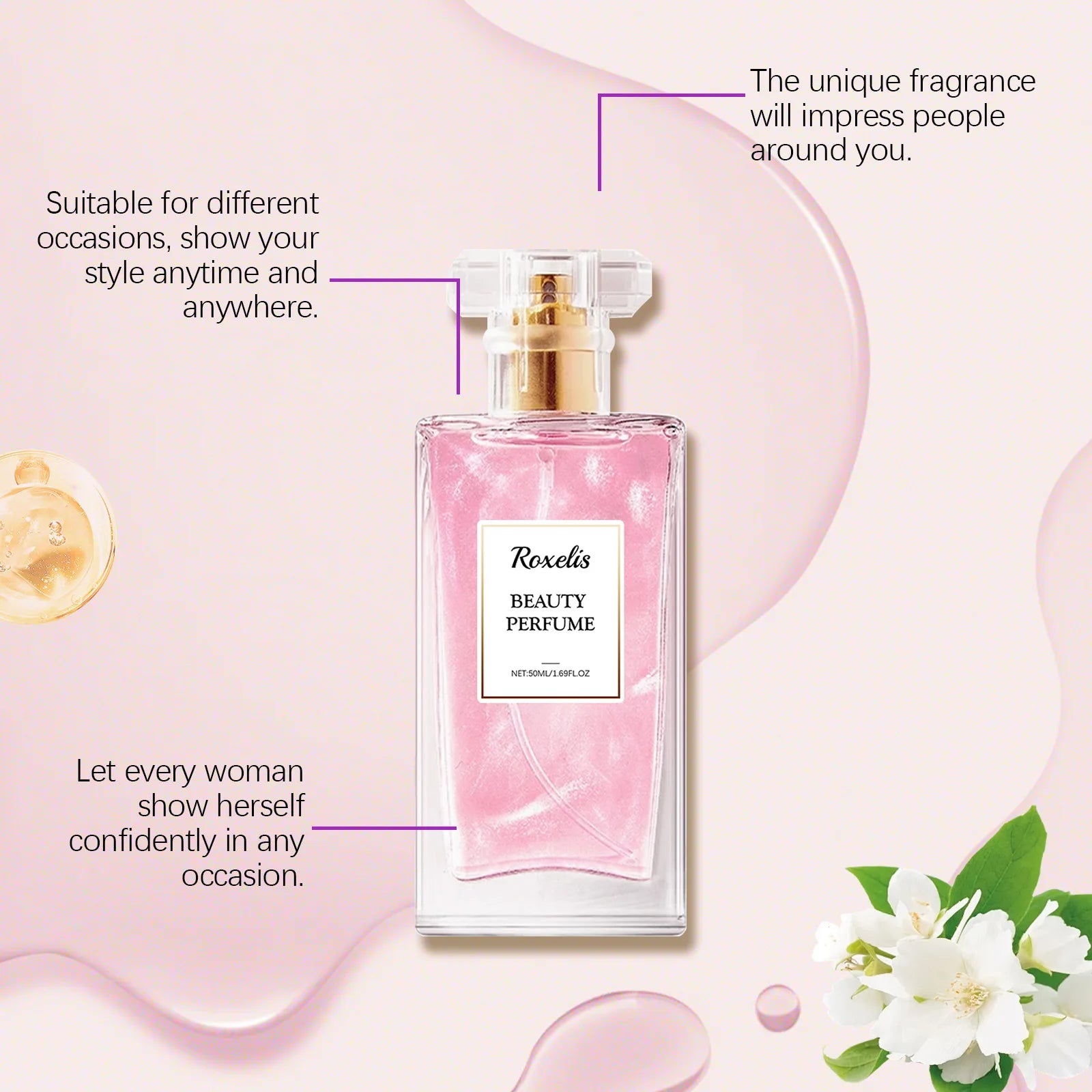 Roxelis Women's Floral EDT Perfume | Long-Lasting 50ml Bottle