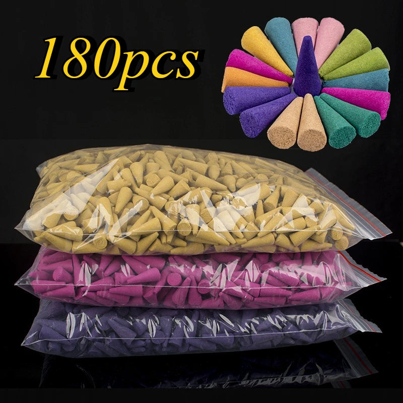 Mix Incense Cones Rose Jasmine Lavender Aroma Cones Smoke Odor Fragrance Incenso Cone Meditation Relaxation Aromatherapy Oasis Select