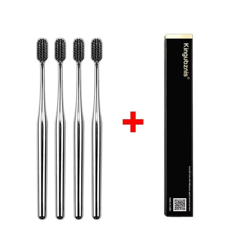 4/1pcs Luxury Soft Toothbrush Men Women Adult Tooth Brush Gold Silver Dental Brushes Elegance Gentle Toothbrushes Drop Shipping Oasis Select SB-4pcs
