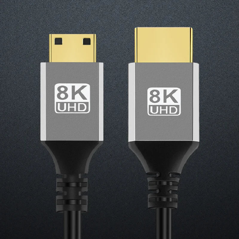 8K Mini HDMI-compatible to HDMI Cable HDTV 2.1 Cable For Camera TV Tablet Support 8K 4K 5K 48Gbps eARC HDR10 HDCP hdmi splitter Oasis Select