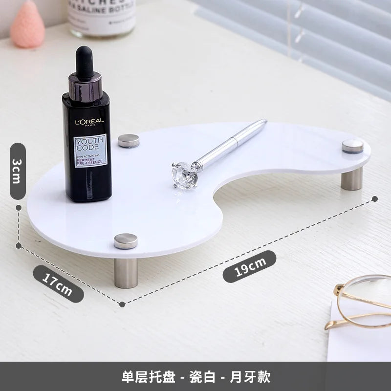 Acrylic Decorative Tray Organizer | Desk, Vanity & Shelf Display