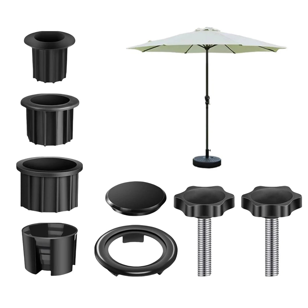 Patio Umbrella Base Bracket Kit – Pipe Sleeve & M8 Bolts