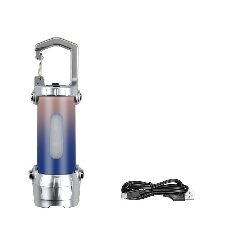 Mini COB Keychain Flashlight USB-C Rechargeable | Red Blue Strobe