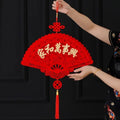 Spring Festival Chinese Knot Pendant Large Fortune Hanging Tassel Pendant Flocking Red Lucky Holiday Hanging Ornament Oasis Select A3