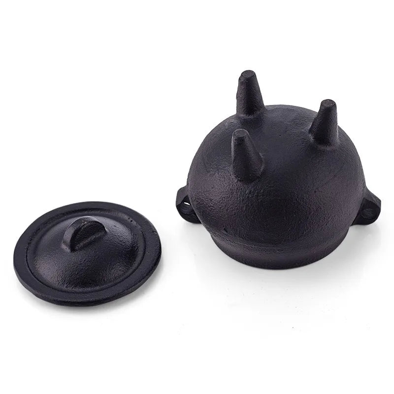 Cast Iron Incense Burner with Lid, Yoga Meditation Purification Incense Burner, Halloween Desktop Decor Ornament, Incense Holder Oasis Select