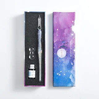 Starry Sky Glass Pen Set Signature Pen Crystal Student Dip Pen Glass Dip Pen Stationery Gift Pen Oasis Select 8