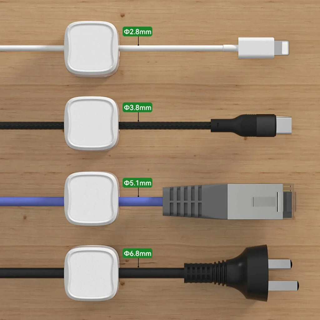 1/3/6PCS Magnetic Cable Clips Cable Smooth Adjustable Cord Holder Under Desk Cable Management Wire Keeper Cable Organizer Oasis Select