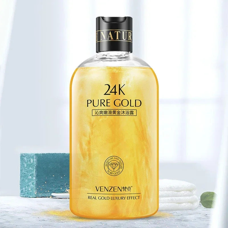 550ml 24K Gold Shower Gel Deep Clean Long Lasting Fragrance Bath Foam Body Wash Moisture Body Cleansers Oasis Select