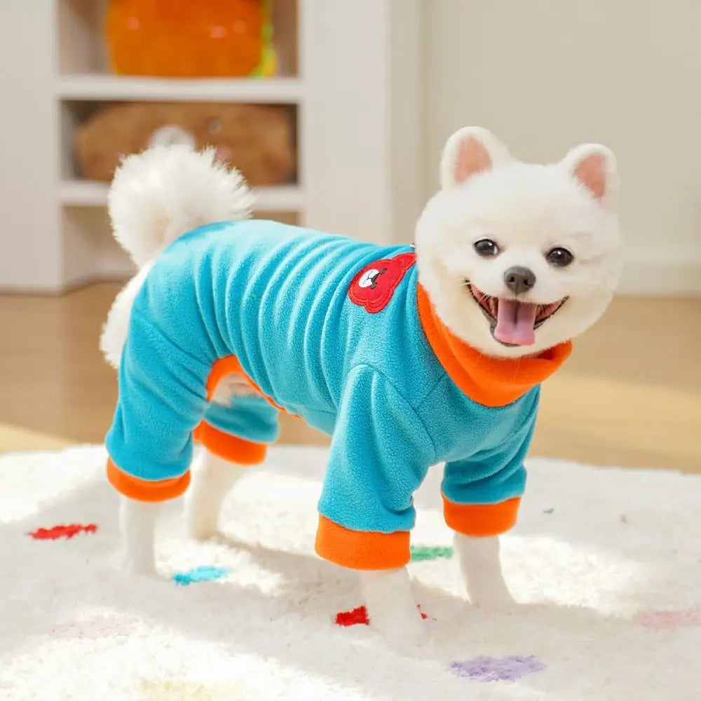 Bear Pattern Plush Dog Jumpsuit | Warm 4-Leg Pet Pajamas Dog Jumpsuit Oasis Select