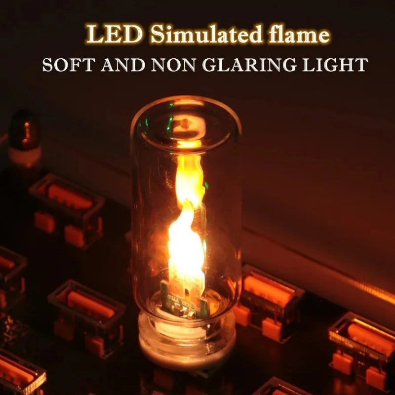 USB LED Flickering Flame Night Light | Glass Mood Lamp