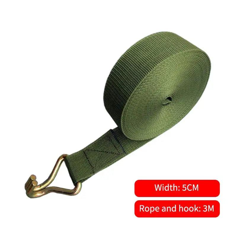 3M/6M/10M/15M Cargo Strap Heavy Duty Adjustable Ratchet Cargo Tie Down Strap Luggage Belt Tow Rope Tali Lashing Oasis Select 3M