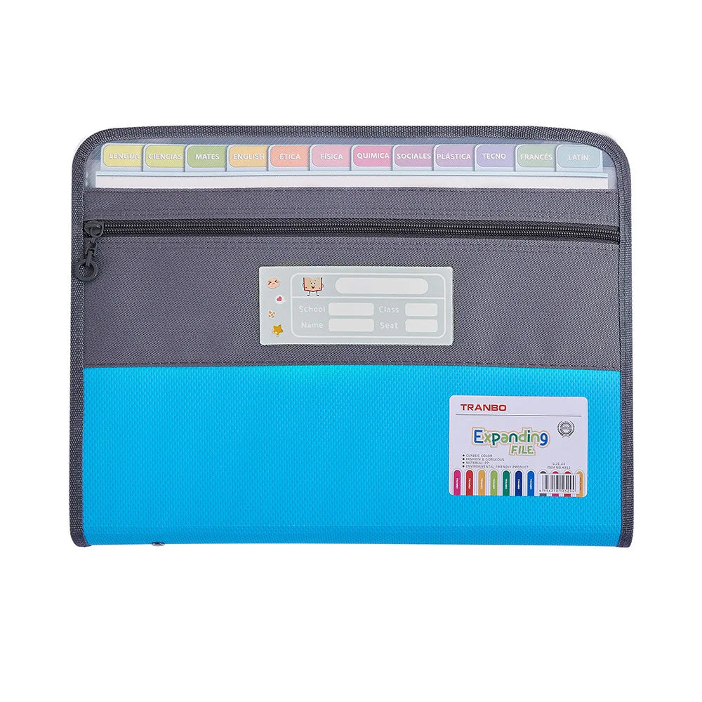 13 Pocket Accordion File Organizer with Zipper & Pencil Pouch