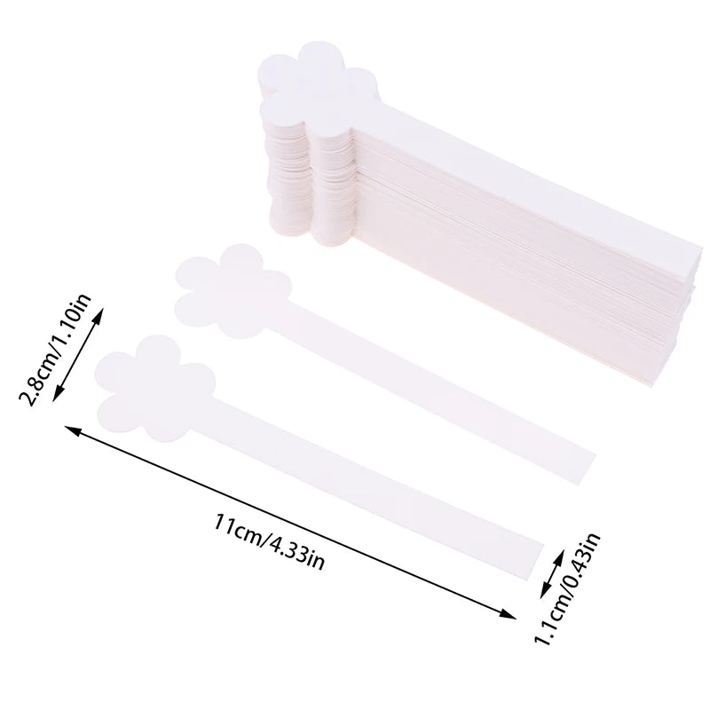 100pcs/lot Round Head Testing Aromatherapy Fragrance Perfume Essential Oils Test Tester Paper Strips Flower Shape Oasis Select