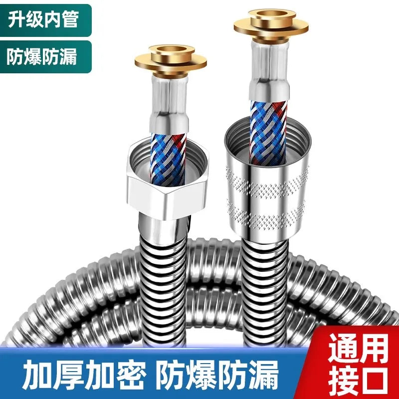 New 1.5/2/3M Black Stainless Steel Braided Inner Pipe Flexible Shower Hose Explosion-proof Bathroom Extension Shower Tube Oasis Select