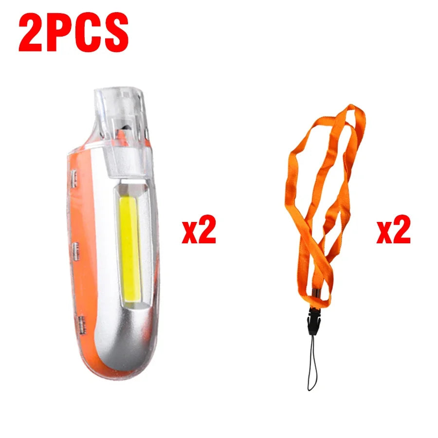 EDC Powerful Whistle Light USB Rechargeable Key Chain Led Flashlight 3-speed Adjustment Emergency Torch For Dog Bird Training Oasis Select whistling light 2PC