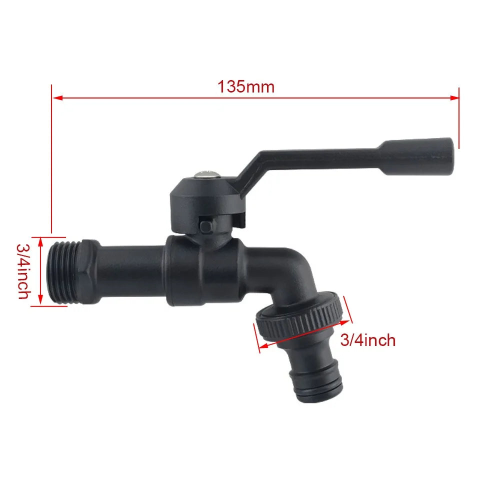 Durable All Copper Tap Water Faucet 4/6/8 Points Garden Irrigation Valve Switch One Into One Out Thread Sink Tap Garden Watering Oasis Select 3-4-3-4inch