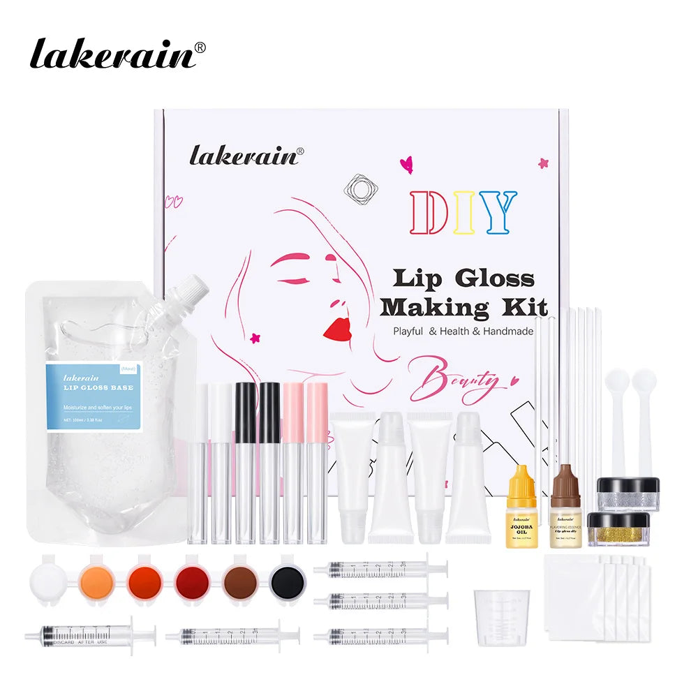 DIY Lip Gloss Making Kit – Glitter, Pigments & Tubes Set