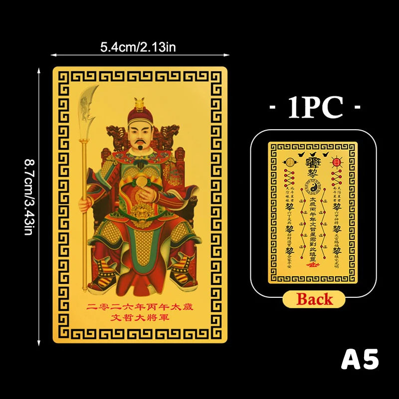 2026 Tai Sui Amulet Card Horse Year Feng Shui Good Luck Card Bring Wealth & Prosperity & Happiness Home Or Office Decor Oasis Select A5