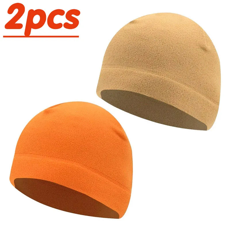 1/2pcs Men'S And Women'S Windproof Fleece Bean Hat For Autumn And Winter, Soft And Comfortable Skiing And Cycling Hat Oasis Select orange-Khaki