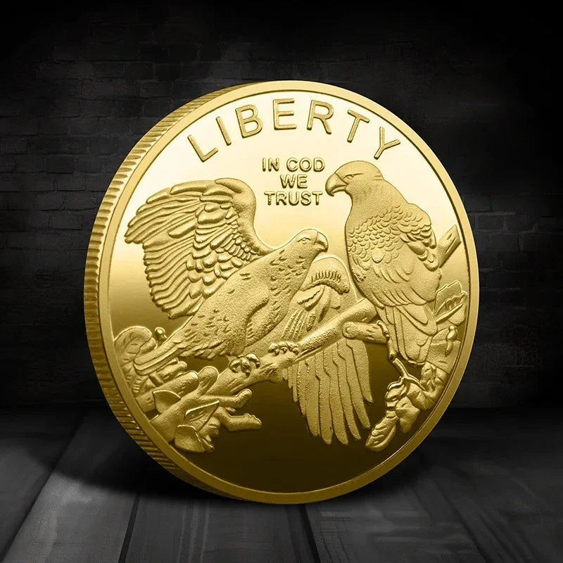 Souvenir Coin American Eagle of Liberty Commemorative Coin Double Eagle Lucky Gold Silver Coin Commemorative Medal Oasis Select Gold