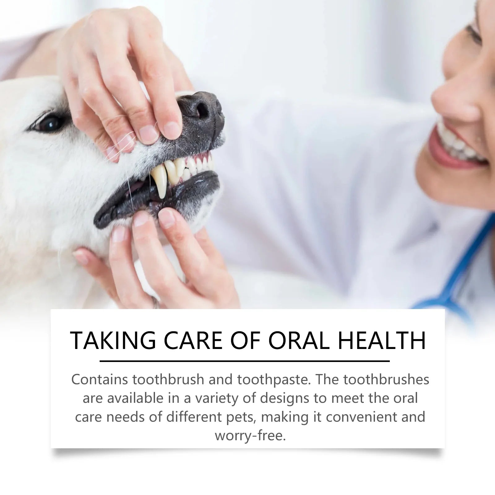 Dental Care Kit for Dog Fresh Breath Teeth Brushing Oral Cleaning Reduce Odor Tooth Brush Pet Toothpaste Toothbrush Set 100g Oasis Select