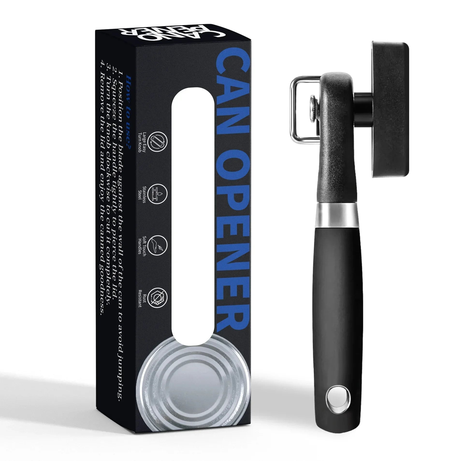 Stainless Steel Manual Can Can Openers Monolever Side Open Cover Can Openercan opener Labor-Saving Bottle Opener Oasis Select Can Opener(Color box