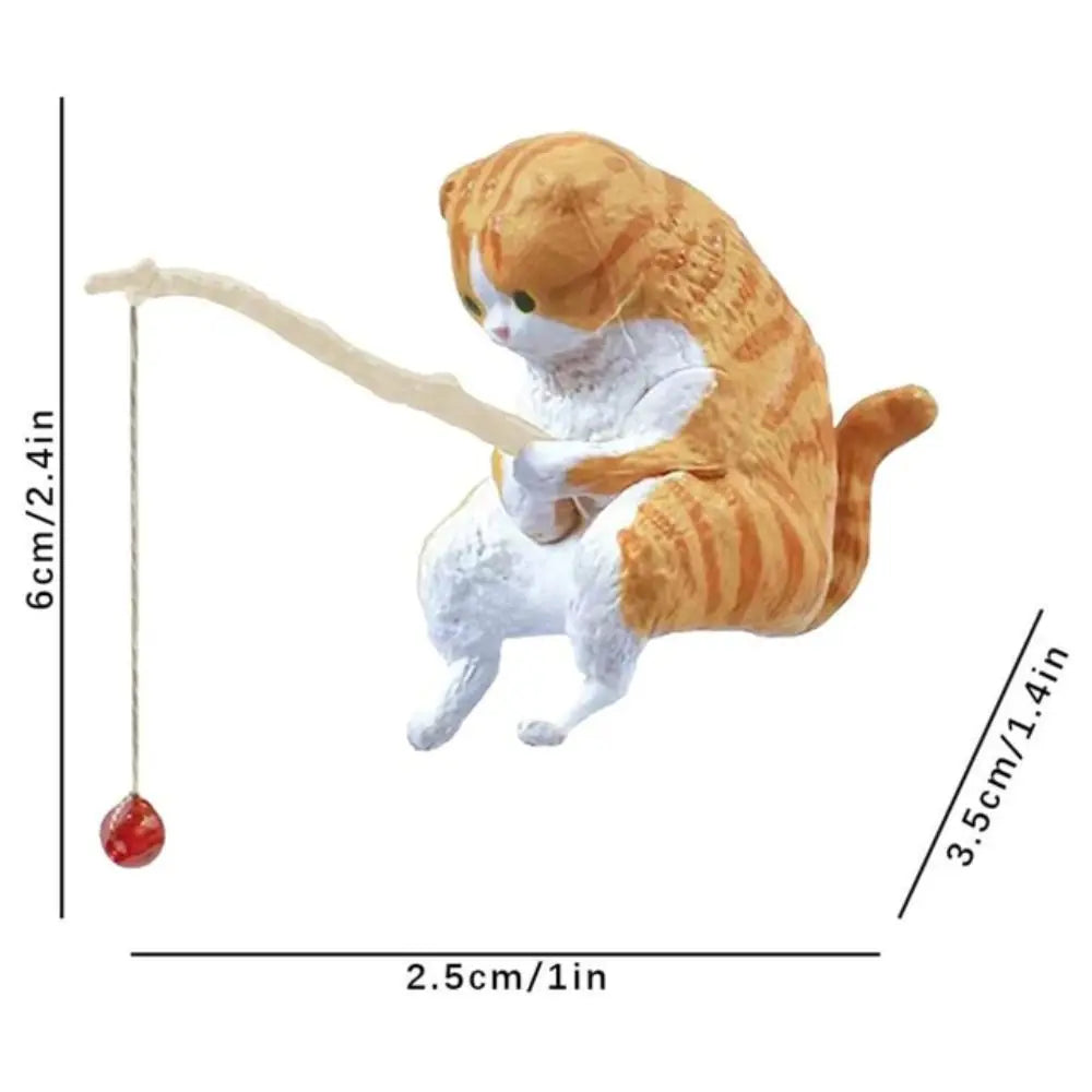 Fishing Cat Figurine – Aquarium Fish Tank Ornament Decor
