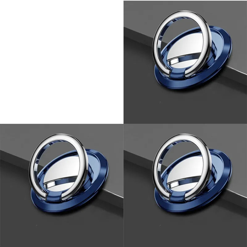 1/2/3pcs Luxury Finger Ring Holder Stand Grip 360 Rotating For Mobile Phone Car Magnetic Mount Phone Back Sticker Pad Unniversal Oasis Select 3pcs blue