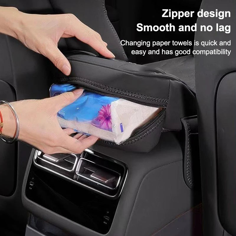 Enhanced Car Armrest Cushion with Tissue Box: Thicker Side Extension Pad for Console Oasis Select