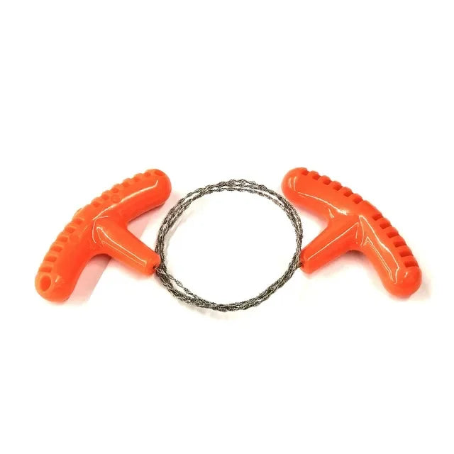 Portable Stainless Steel Wire Saw with Finger Handle Outdoor Camping Hiking Pocket Manual Cutting Chain Saws Survive Tool Oasis Select Red