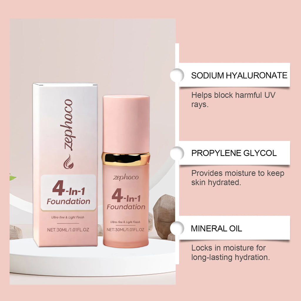 Zephoco 4-in-1 Foundation – Hydrating, Matte & UV Protection