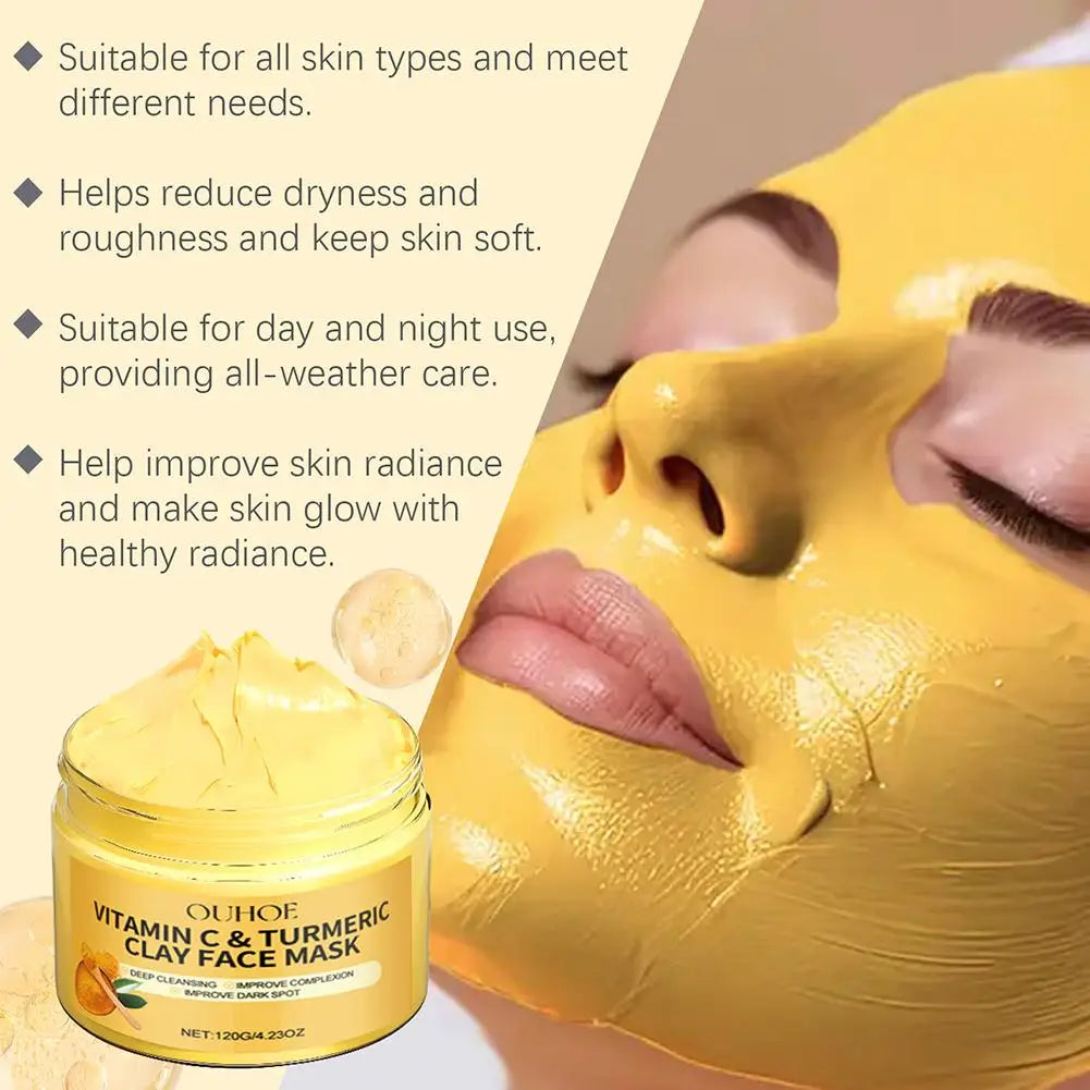 Turmeric Vitamin C Clay Mask Clay for Dull & Blemish-Prone Skin, Deep Cleansing Facial Mask, Face Masks Skincare Oil Control Oasis Select